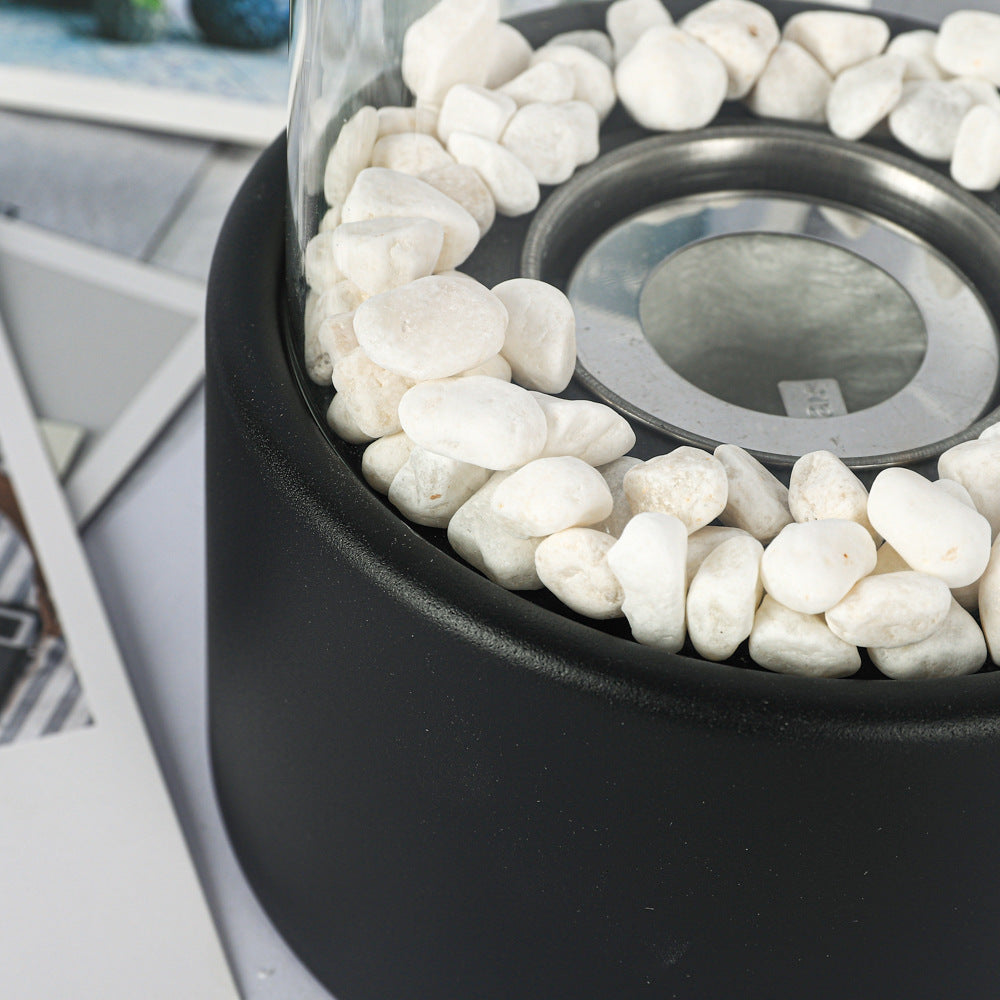 Flamme | Tragbarer Tischkamin aus Glas