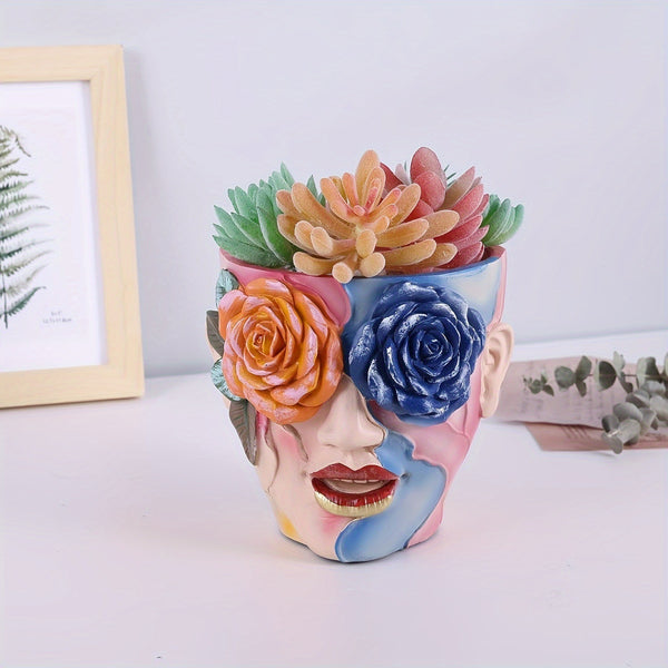Creatieve Handgeschilderde Rozen Bloempot – Unieke Tuindecoratie