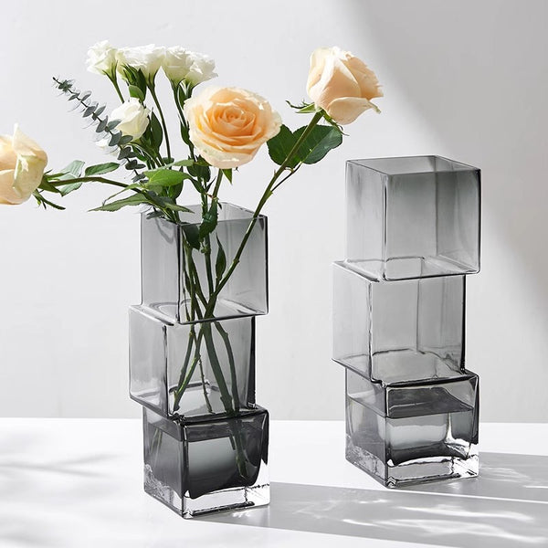 Luxe Handgemaakte Irreguliere Glazen Vaas – Modern & Uniek Design